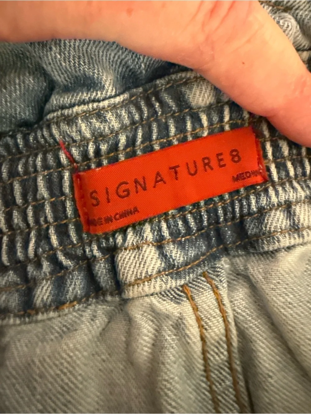 Signature 8 High Waisted Paperbag Denim Shorts Cuffed - Picture 2 of 3